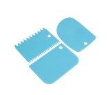 Set 3 spatule pentru aluat si decor prajituri, plastic, albastru
