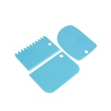 Set 3 spatule pentru aluat si decor prajituri, plastic, albastru