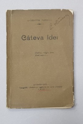 LOCOTENENTUL POPESCU II - CATEVA IDEI ...IUBIREA , RELIGIA , ARTA , 1912 foto