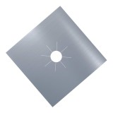 Set 4 folii cu Teflon pentru Protectie Plita sau Aragaz Luxer, Lavabile si Reutilizabile, Argintiu, 27x27 cm