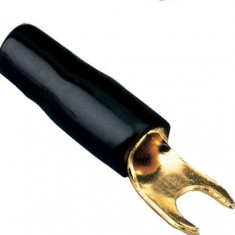 Papuc Terminal tip furca M4 10mm2 aurit izolat negru ACV 30.4410-03
