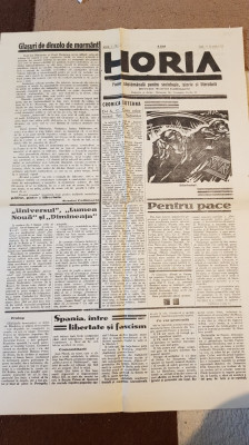 ziarul horia 10 august 1936-art. despre ion mihalache si virgil madgearu foto