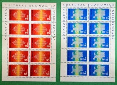 TIMBRE ROMANIA MNH LP762a/1971 COLABORAREA INTEREUROPEANA -coli mici de 10 marci