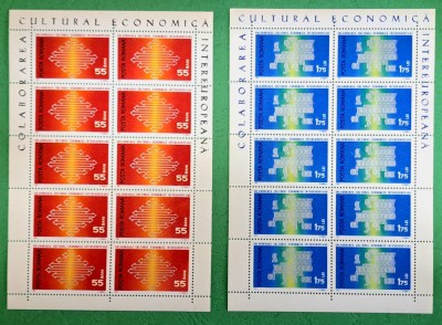 TIMBRE ROMANIA MNH LP762a/1971 COLABORAREA INTEREUROPEANA -coli mici de 10 marci foto