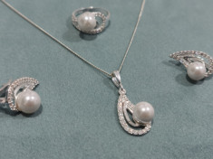 Mar?i?or set argint 925 - lant, pandantiv, cercei si inel - 8 martie foto