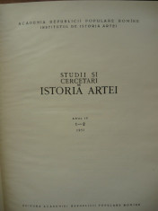 STUDII SI CERCETARI DE ISTORIA ARTEI - ANUL 4, NR. 1-2, 1957 foto