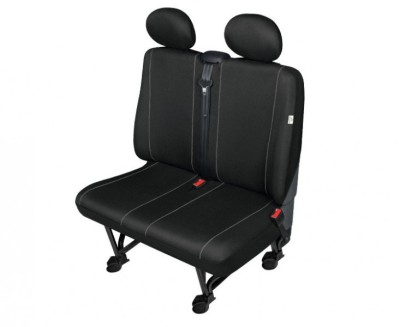 Huse scaun bancheta auto cu 2 locuri Herman Black DV2 M pentru Citroen Jumpy, Fiat Scudo, Mercedes Vito, Opel Movano, Peugeot Expert, Vw T4, T6 foto
