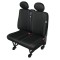 Huse scaun bancheta auto cu 2 locuri Herman Black DV2 M pentru Citroen Jumpy, Fiat Scudo, Mercedes Vito, Opel Movano, Peugeot Expert, Vw T4, T6