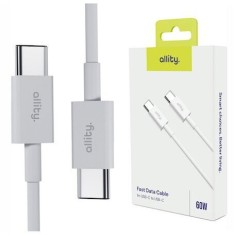Cablu de date si incarcare Allity AUC-03 USB-C to USB-C 60W 1m Alb