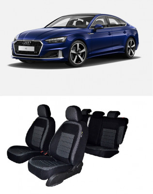 Set huse scaune dedicate AUDI A5 2017-2020 (Bancheta fractiionata+husa cotiera) foto