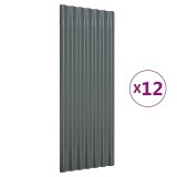 Panouri de acoperis 12 buc. otel galvanizat antracit 100x36 cm