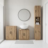 Cumpara ieftin Set de cabinet pentru baie cu 3 piese HOORN Stejar Artizanal
