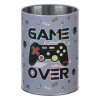 Suport Pixuri Metalic, Game Over, Culoare Gri, Diametru 8cm, &Icirc;nălțime 10cm, Oem