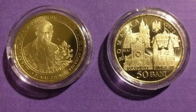 Romania 50 Bani 2019 UNC din fisic Vizita Papei - in capsula transparenta foto