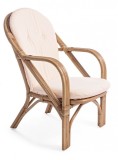 Set 2 fotolii rattan maro textil crem Golf 64x77x89 cm