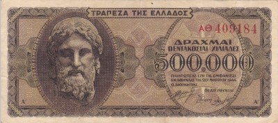 GRECIA 500.000 drahme 1944 VF+!!! foto