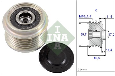INA 535 0227 10 Sistem roata libera, generator foto
