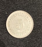Moneda 5 cenți 1910 argint Coloniile str&acirc;mtorii (Malaysia Singapore)