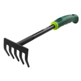 Mini grebla de gradina 340 mm cu dinti din otel si maner bi-material