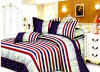 Lenjerie de pat pentru o persoana cu husa elastic pat si fata perna dreptunghiulara, Star, bumbac mercerizat, multicolor