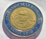 276. Moneda Mexic 5 pesos 2008 (100th anniv. Revolution: Heriberto Jara), America Centrala si de Sud