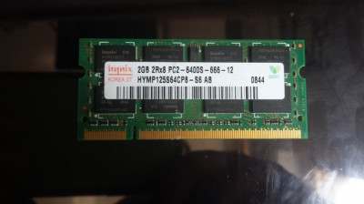SODIMM DDR2 2GB 2Rx8 PC2-6400S 800MHz, Hynix samsung etc (sau kit4gb) foto