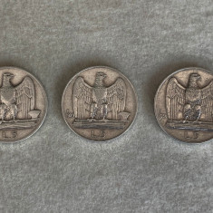 Lot 5 lire 1927, 1929 si 1930 ITALIA - Argint