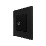 Priza TV Luxion cu rama din sticla neagra, design elegant