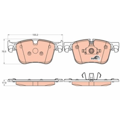Set placute frana fata TRW, Citroen C4 Grand Picasso II, 2013-, C4 Picasso II, 2013-, C4 Spacetourer, 2018-, Grand C4 Spacetourer, 2018-; Peugeot 300 foto