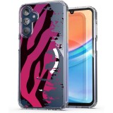 Husa pentru samsung galaxy a15 4g, atasare magnetica, magsafe, pattern skin 25, clear