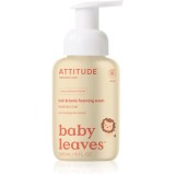 Attitude Baby Leaves Pear Nectar spuma de curatare 2 in 1 pentru copii 295 ml