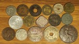 Start colectie 4 D incepatori - 16 monede diferite anii 1901-1925 = vechi de +100 ani - din toata lumea, stare buna !, Europa