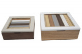 Set 2 cutii cu capac Lignes, Mauro Ferretti, MDF, multicolor