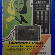 1984 Reclama Radioreceptoare portabile SOLO 200, DERBY comunism 24x16 epoca aur