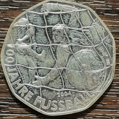 (A1051) MONEDA DIN ARGINT AUSTRIA - 5 EURO 2004, 100 ANI FOTBAL