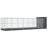 Cumpara ieftin Voliera de pasari cu extensie, argintiu, 830x203x216 cm, otel