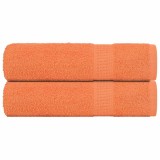 vidaXL Prosoape de m&acirc;nă 2 buc Portocaliu 50x100cm 360 g/m&sup2; 100% bumbac