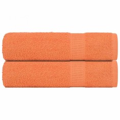 vidaXL Prosoape de m&acirc;nă 2 buc Portocaliu 50x100cm 360 g/m&sup2; 100% bumbac
