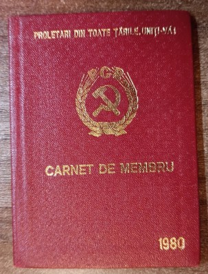 QW13 22 - 1980 - Carnet de membru - Partidul Comunist Roamn - RSR foto