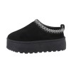 Papuci Dama Interior Exterior Negri Platforma 4cm Piele Ecologica Imblaniti Marimea 39