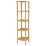 Raft depozitare, Songmics, bambus, 5 polite, natur, 4.6 kg, 33x33x146 cm
