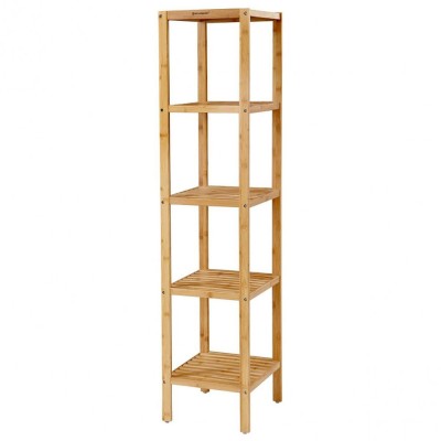 Raft depozitare, Songmics, bambus, 5 polite, natur, 4.6 kg, 33x33x146 cm foto