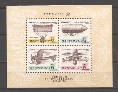 Ungaria 1967 - Expoziţia Internaţională AEROFILA 67(colita), MNH foto