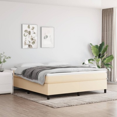 Gossi cadru de pat, crem, 180 x 200 cm, material textil foto