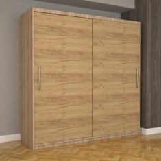 Dulap Dormitor Nova Eco 200 cm x 200 cm fara oglinda, sonoma cu usi glisante oak craft gold