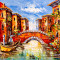 Tablou canvas Venetia, Italia, canal, barci, pictura, 60 x 40 cm