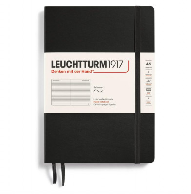 Caiet cu linii Leuchtturm1917, 308290, A5, 251 de pagini numerotate, negru - RESIGILAT foto