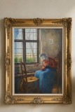 Ulei pe p&acirc;nză,o lucrare veche semnată de o foarte buna calitate &icirc;ncadrată &icirc;ntr-o ramă din lemn masiv in stilul Baroc, Portrete, Realism