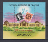 ROMANIA 1990 LP 1236 EXPOZITIA MONDIALA DE FILATELIE LONDRA COLITA MNH, Nestampilat