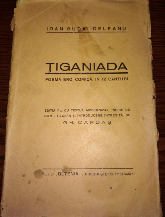 Ion Budai Deleanu , Tiganiada , editia a 2 - a ingrijita de Cardas , 1928